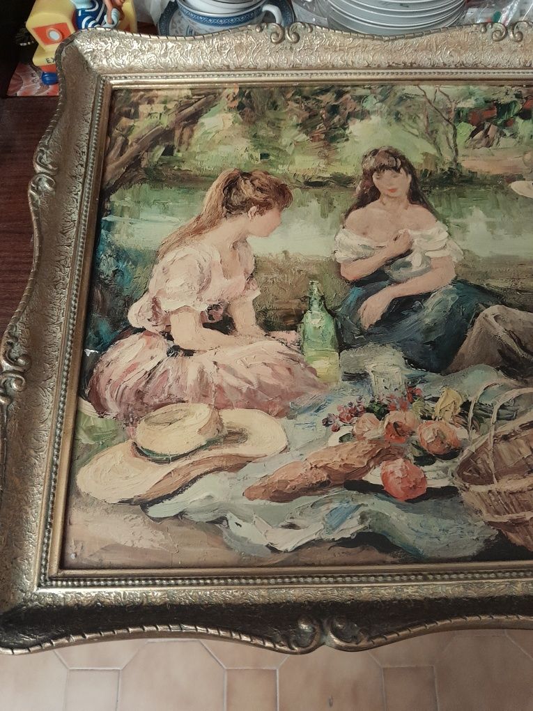 Réplica da pintura The Picnic,do pintor Marcel Dyf