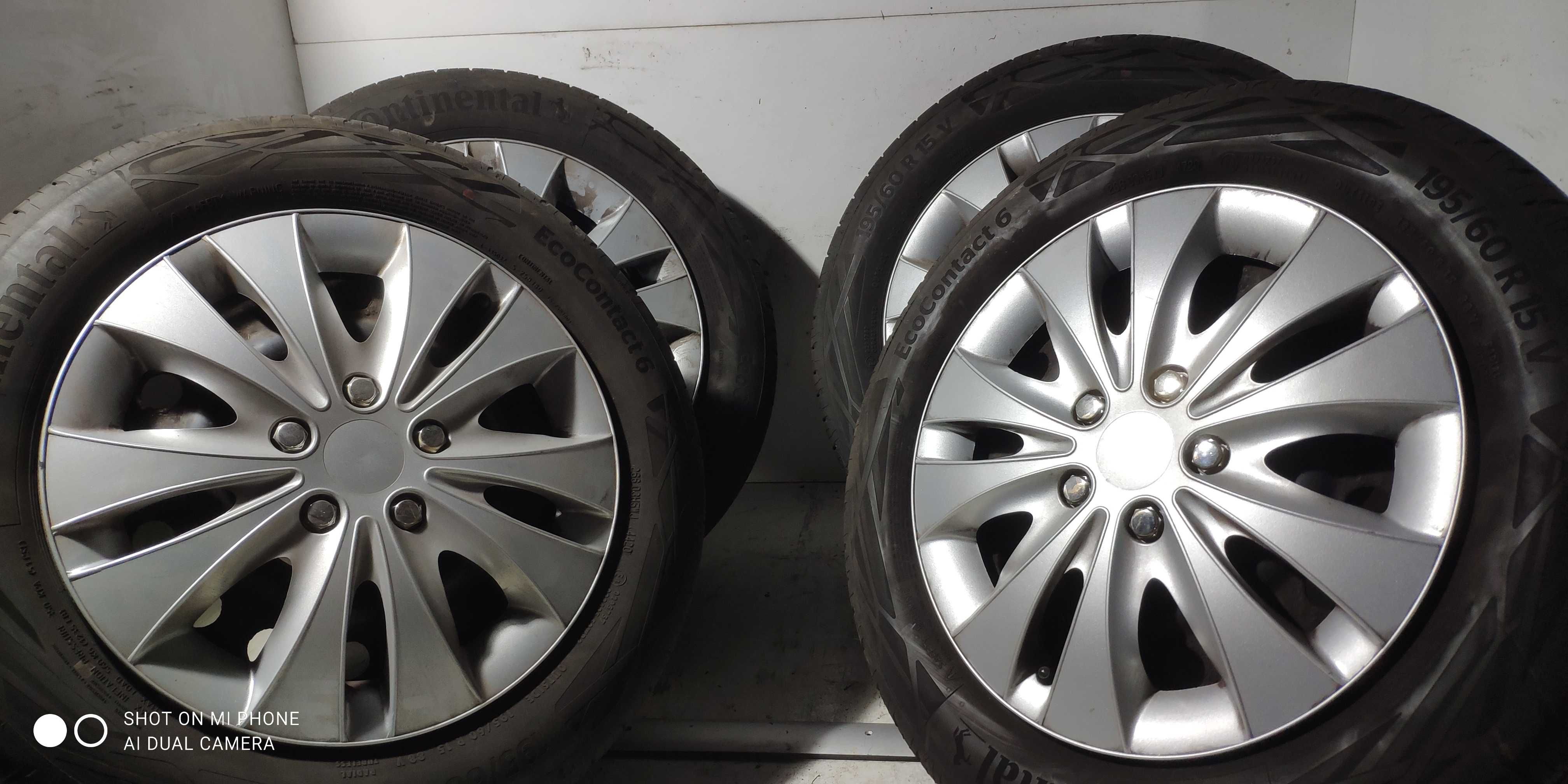 Koła opony felgi 195/60R15 CONTINENTAL lato 4x114,3 15 stalowe komplet