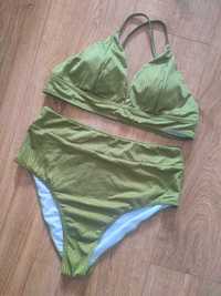 Zielony strój kostium kąpielowy dwuczęściowy 44 XXL 42 XL