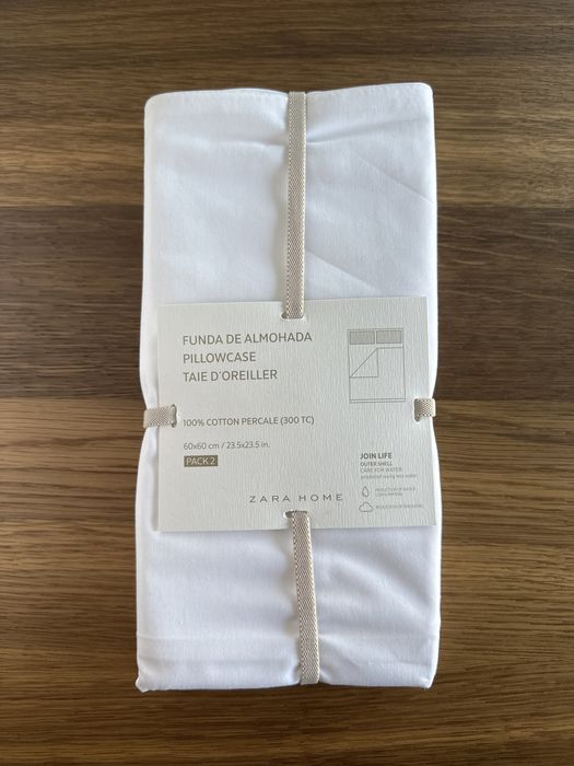 Fronhas ZARA HOME novas 60x60 cm (2 unidades)