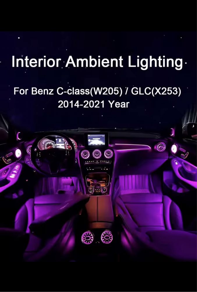 Mercedes GLC X253 C-Class W205 Ambient light 64 Дефлекторы Воздуховоды