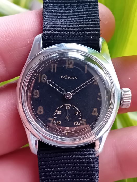 Часы "Buren" ( Бюрен) швейцарские периода ВОВ типа DH для Вермахта