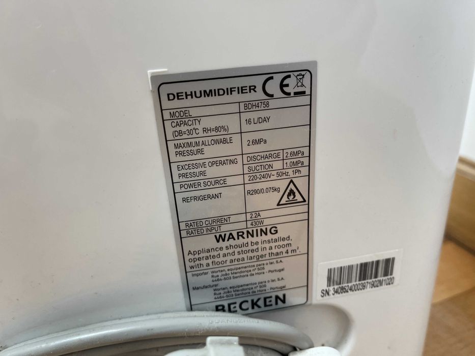 Desumidificador Beken 16L