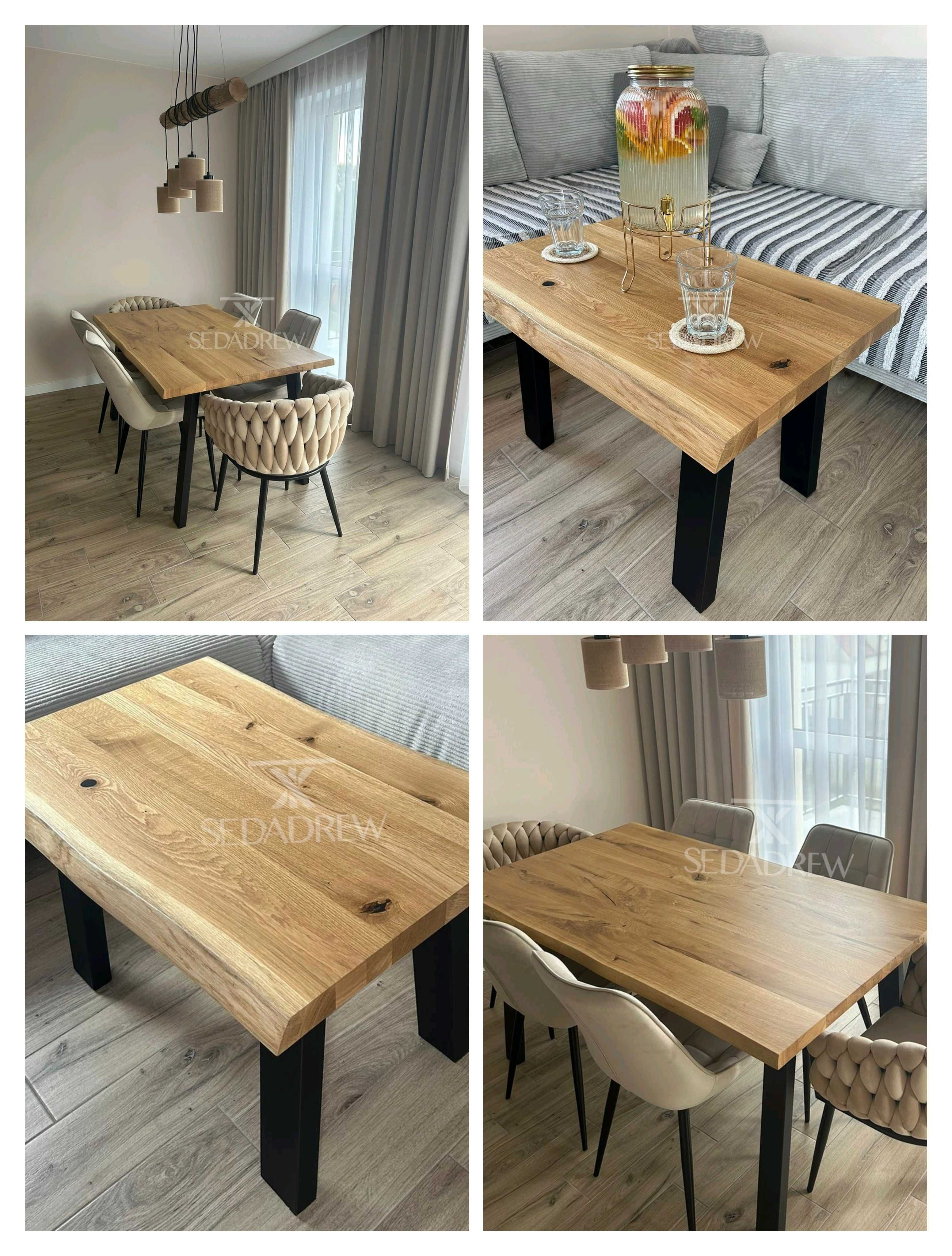 Stoły stoliki dębowe loft lite drewno rozkładany na wymiar
