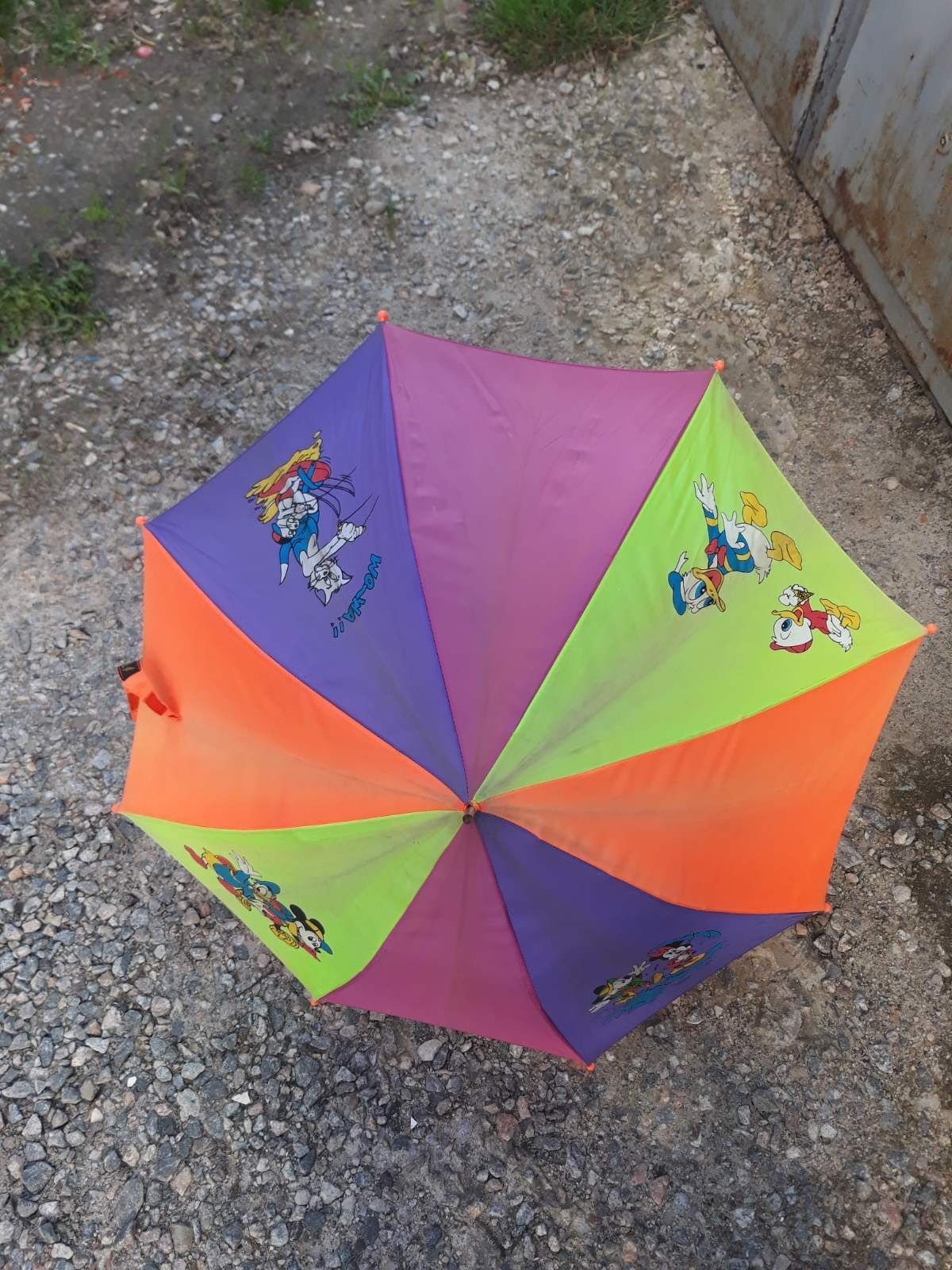 Цветной детский радужный зонтик с мультиком маленький зонт яркий