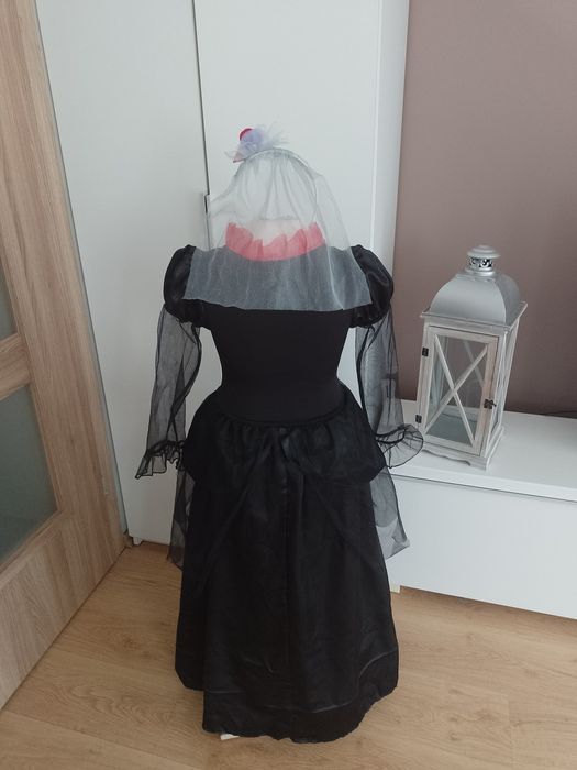 Strój karnawałowy WRÓŻKA CZAROWNICA WIEDŹMA suknia na kole 128/140 (9)