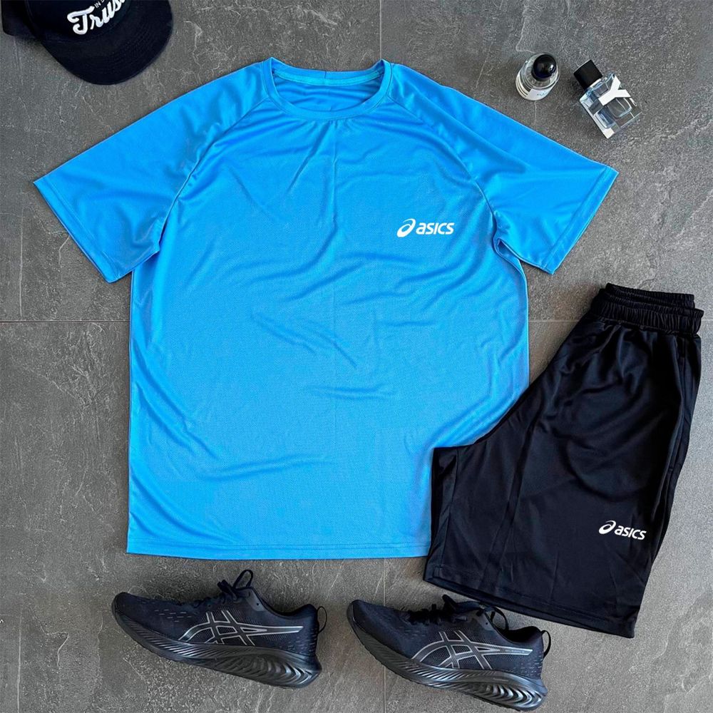 Чоловічий костюм asics шорти + футболка
