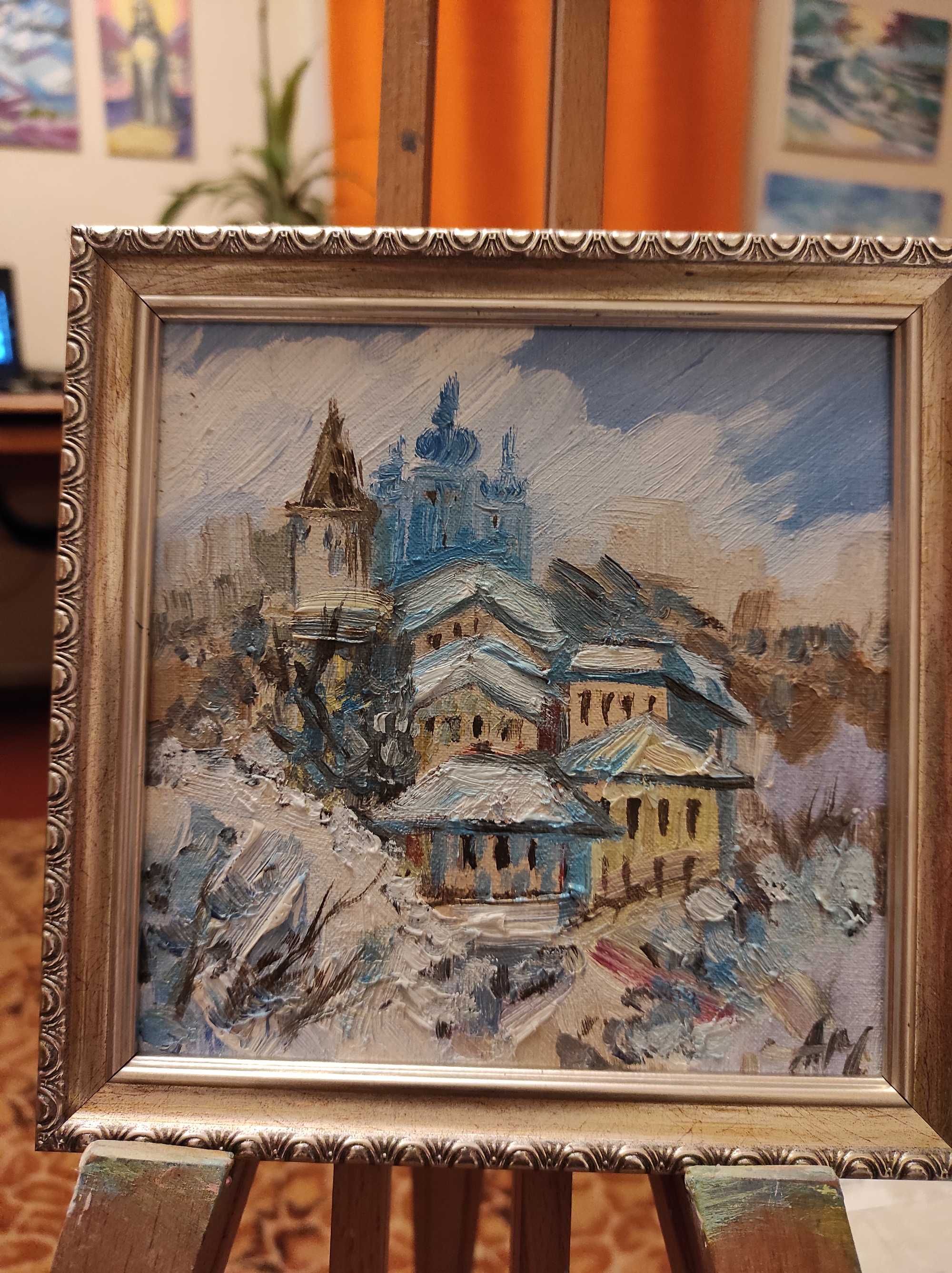Картина Зима Киев Андреевский спуск
