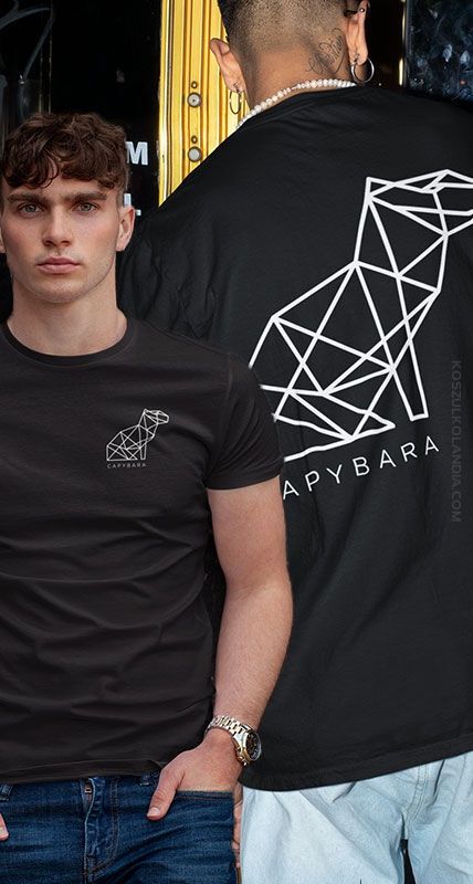 Capybara standard - dwustronna koszulka męska Rozmiary S M L XL XXL 3X