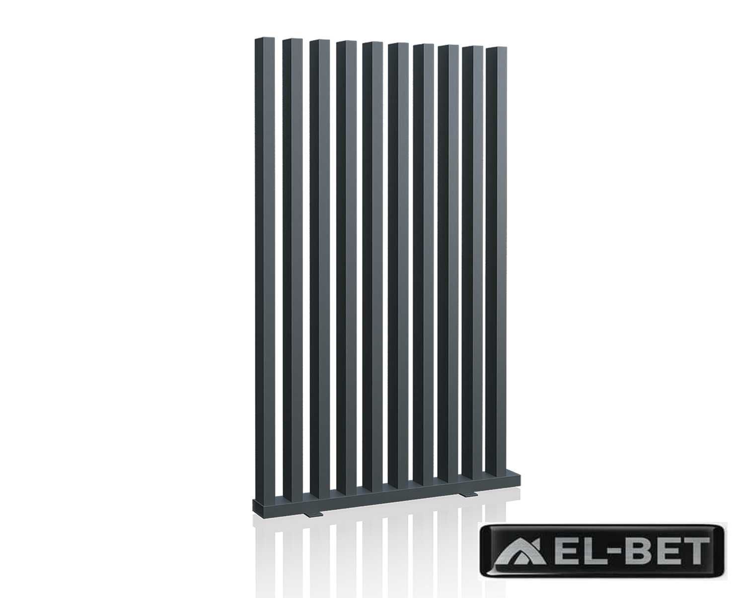 Ogrodzenia aluminiowe nowoczesne pionowe - 80x40 aluminium