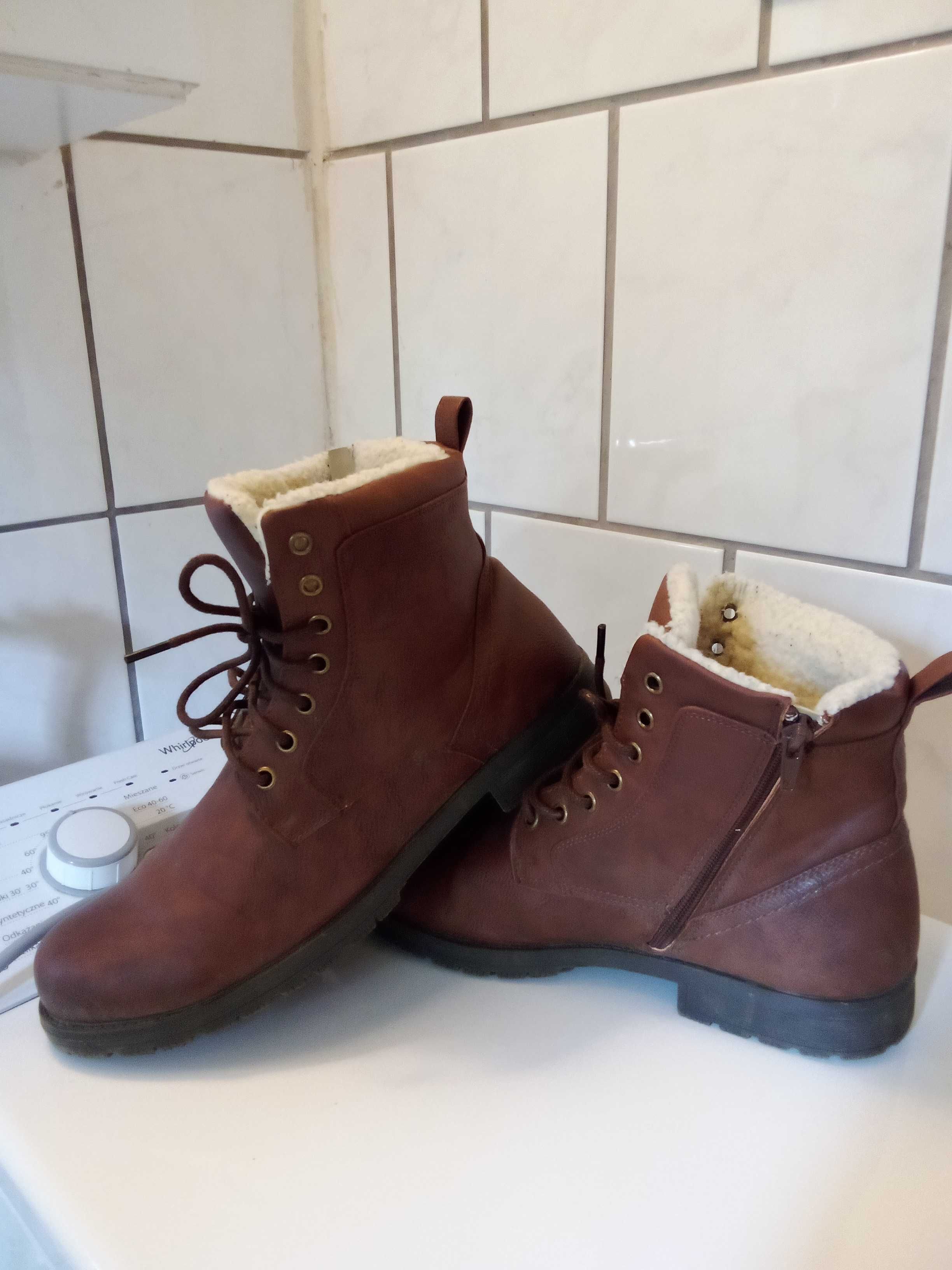 buty męskie zimowe trapery kozaki 42 . wkładka 27,5cm skóra naturalna