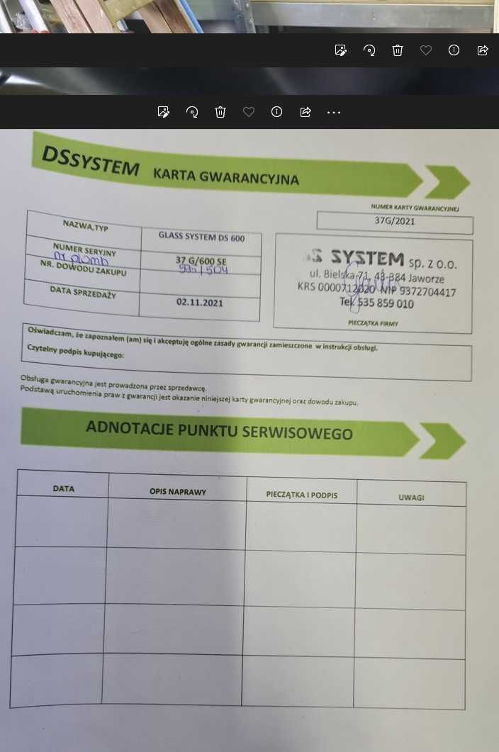 ssawka próżniowa ds 600 Glass System