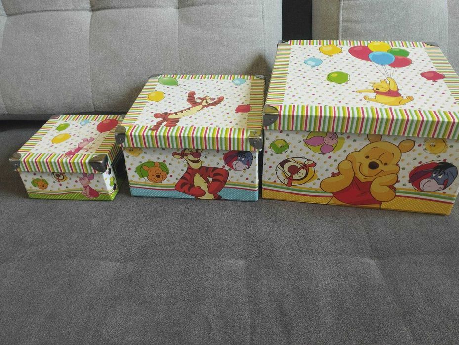 pudełka  na zabawki, organizery: Kubuś Puchatek, Prosiaczek, Kłapouchy