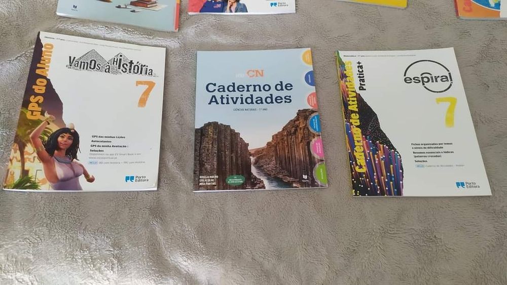 7 livros escolares do 7° ano cadernos de atividades