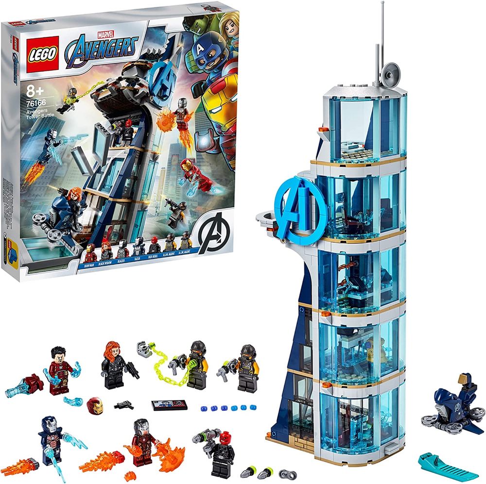 Lego 76166 Marvel Avengers Tower Battle Set com Iron Man, Black Widow