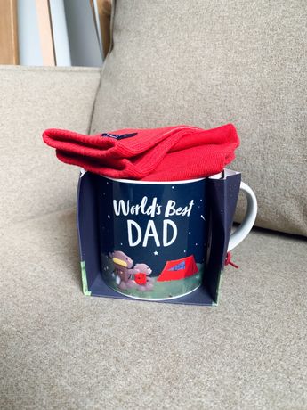 World’s Best Dad nowy duży kubek + skarpetki Dzień Ojca prezent
