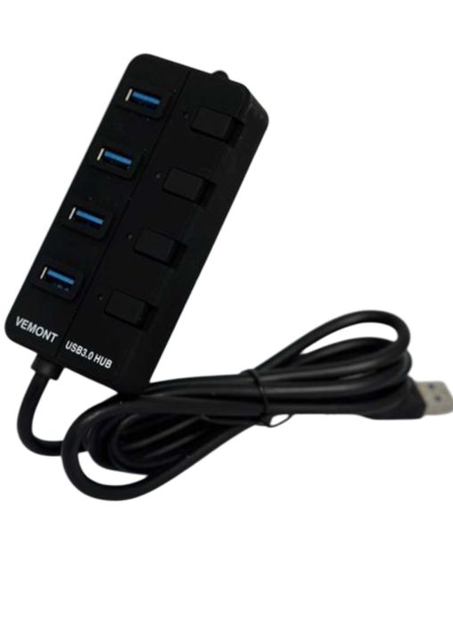 Vemont Rozdzielacz portów 4x USB 3.0 HUB Czarny 5 V/3 A 14D308 kod 283