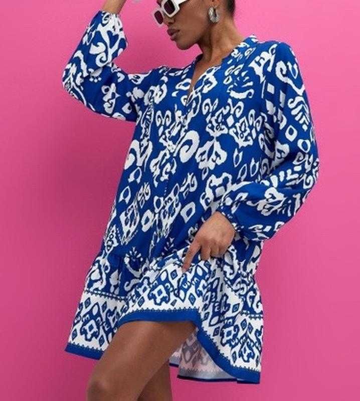 Мини-платье-туника с принтом Zara