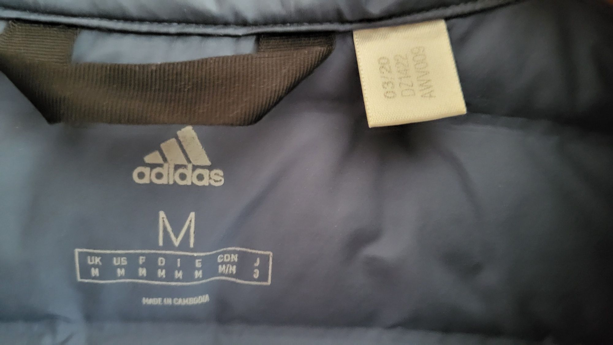 Adidas kurtka puchowa M niebieska