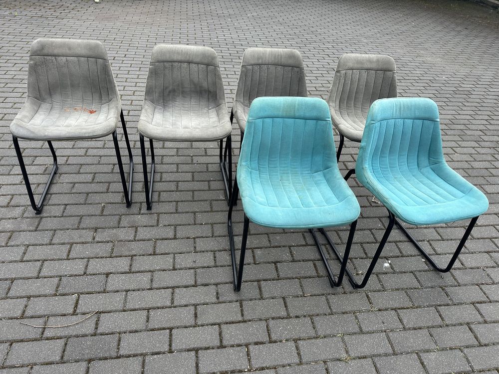 6 krzeseł w dwóch kolorach zniszczone