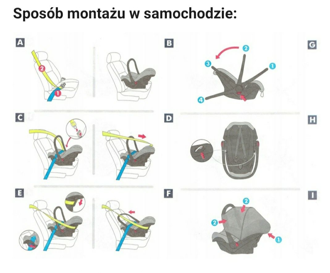 Fotelik - nosidełko + adaptery Carlo 0-10 kg