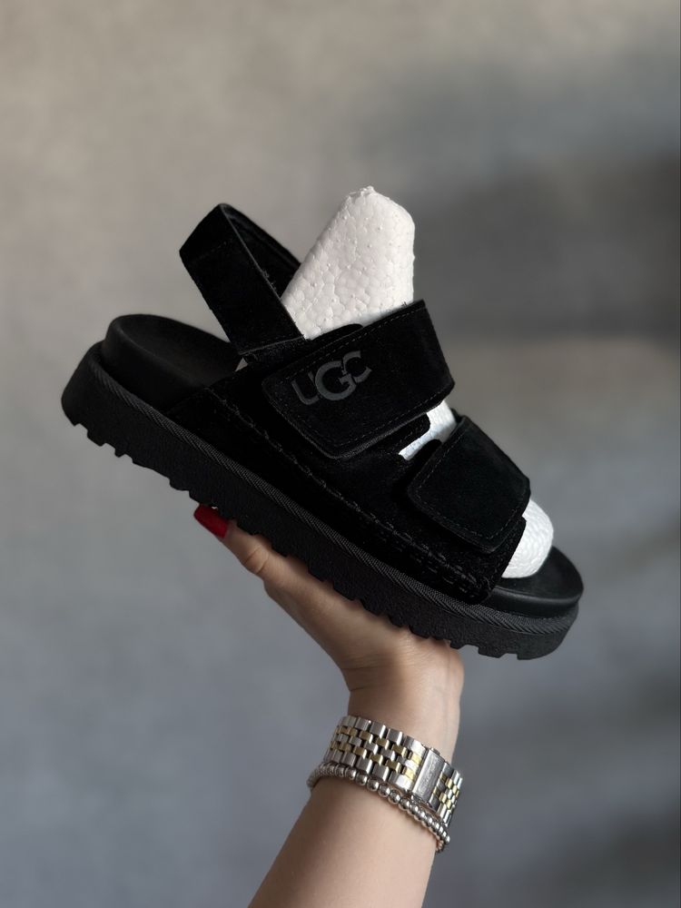 ЗАМША Босоніжки UGG на липучці регулятор угі трендові