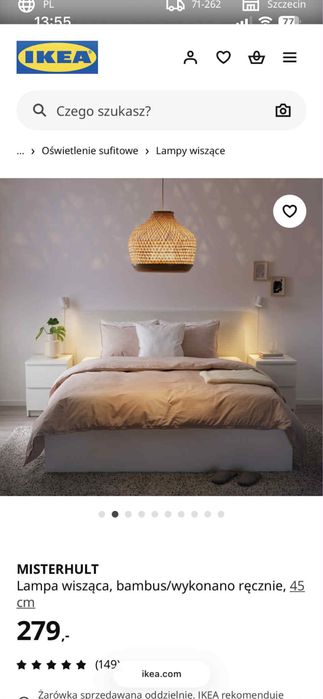 Lampa boho ikea cena sklepowa 280 zl