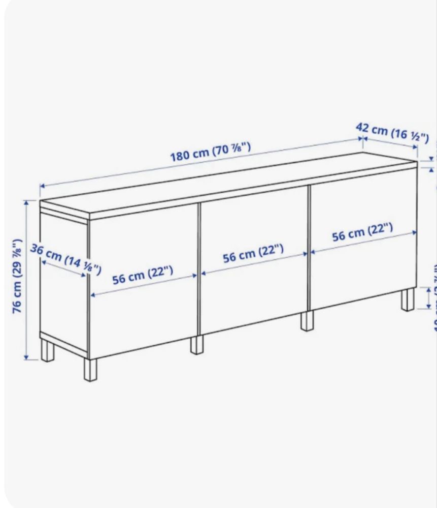 Aparador com portas de vidro IKEA