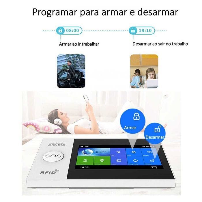 Alarme GSM * WiFi * Sem Fios * Compatível com Tuya e Alexa