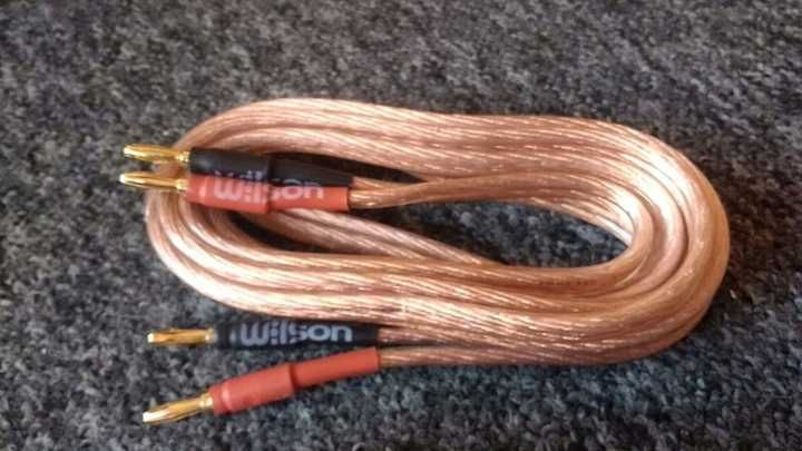 porządne grube kable głośnikowe WILSON 2 X 3m BANANY 4 MM2 OFC J. Góra