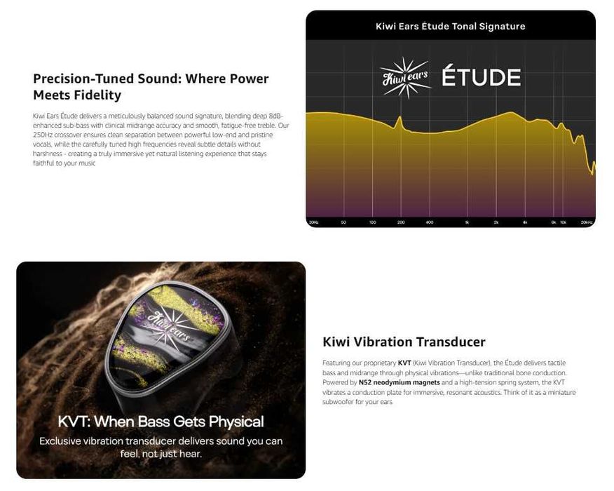 ‼️ Kiwi Ears Étude - гибридные IEM's наушники (1DD + 3BA + 1BN)