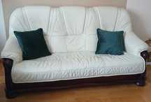 Skórzana - dębowa - stylowa sofa  3 os.