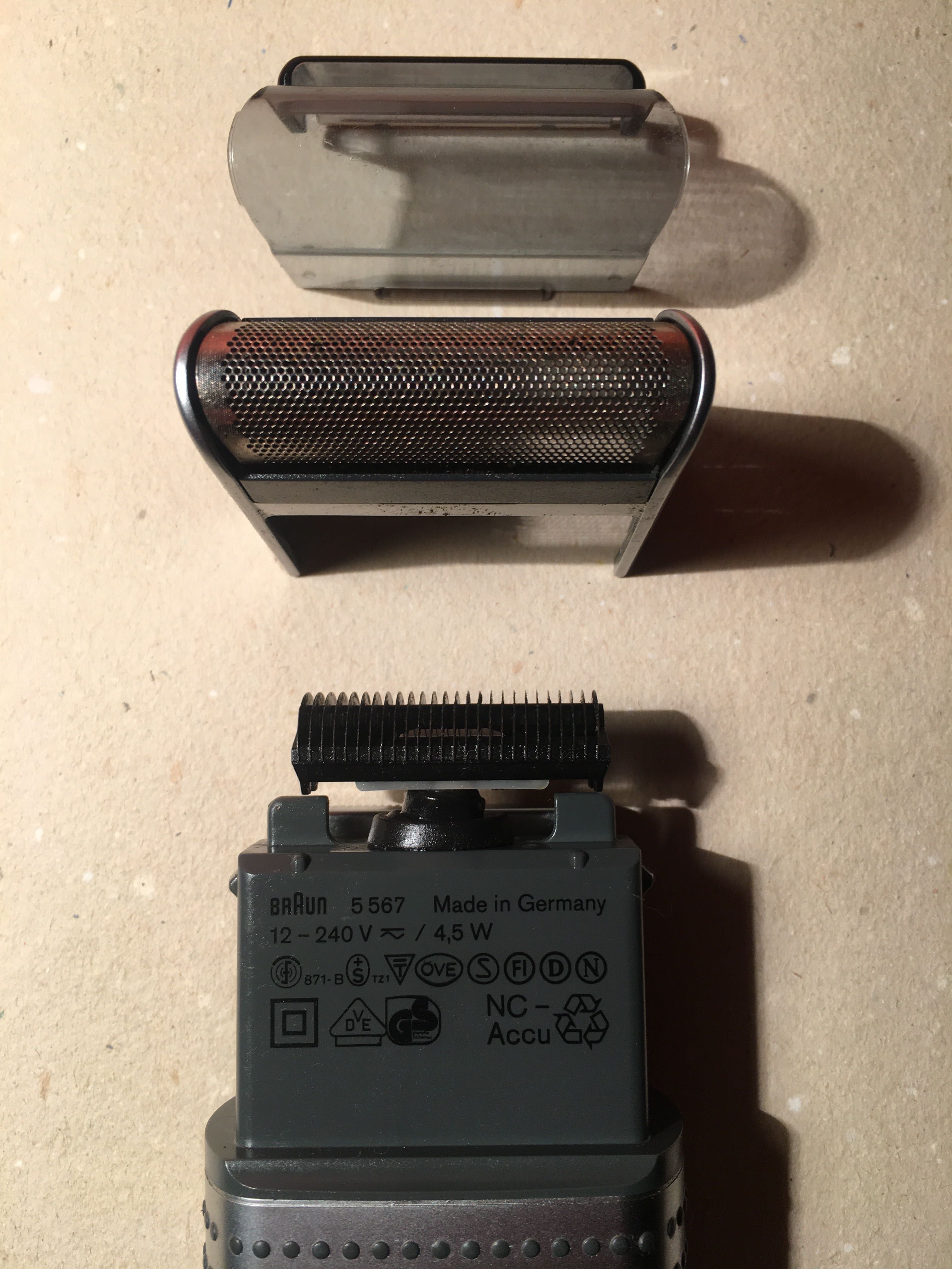 BRAUN - electrorasierer micro vário 3 - prémio design 1985
