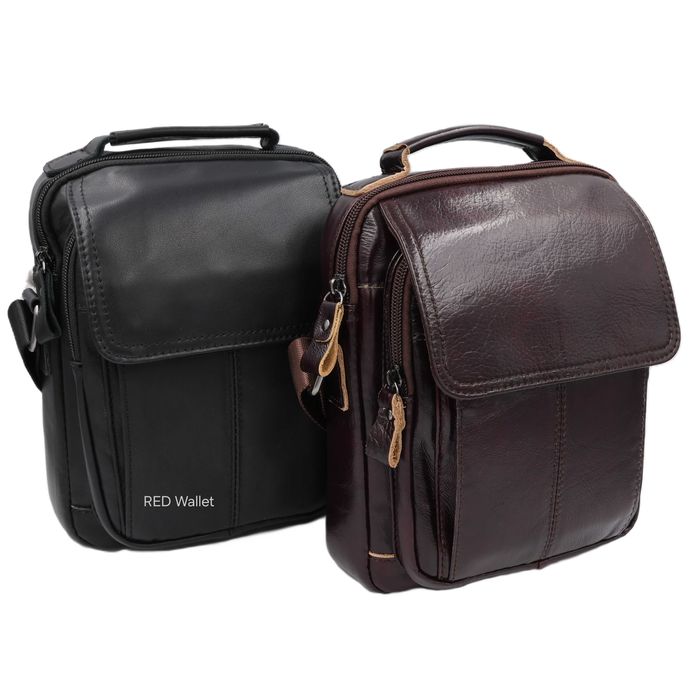 Сумка чоловіча натуральна шкіра leather 337Black Сумка мужская кожаная