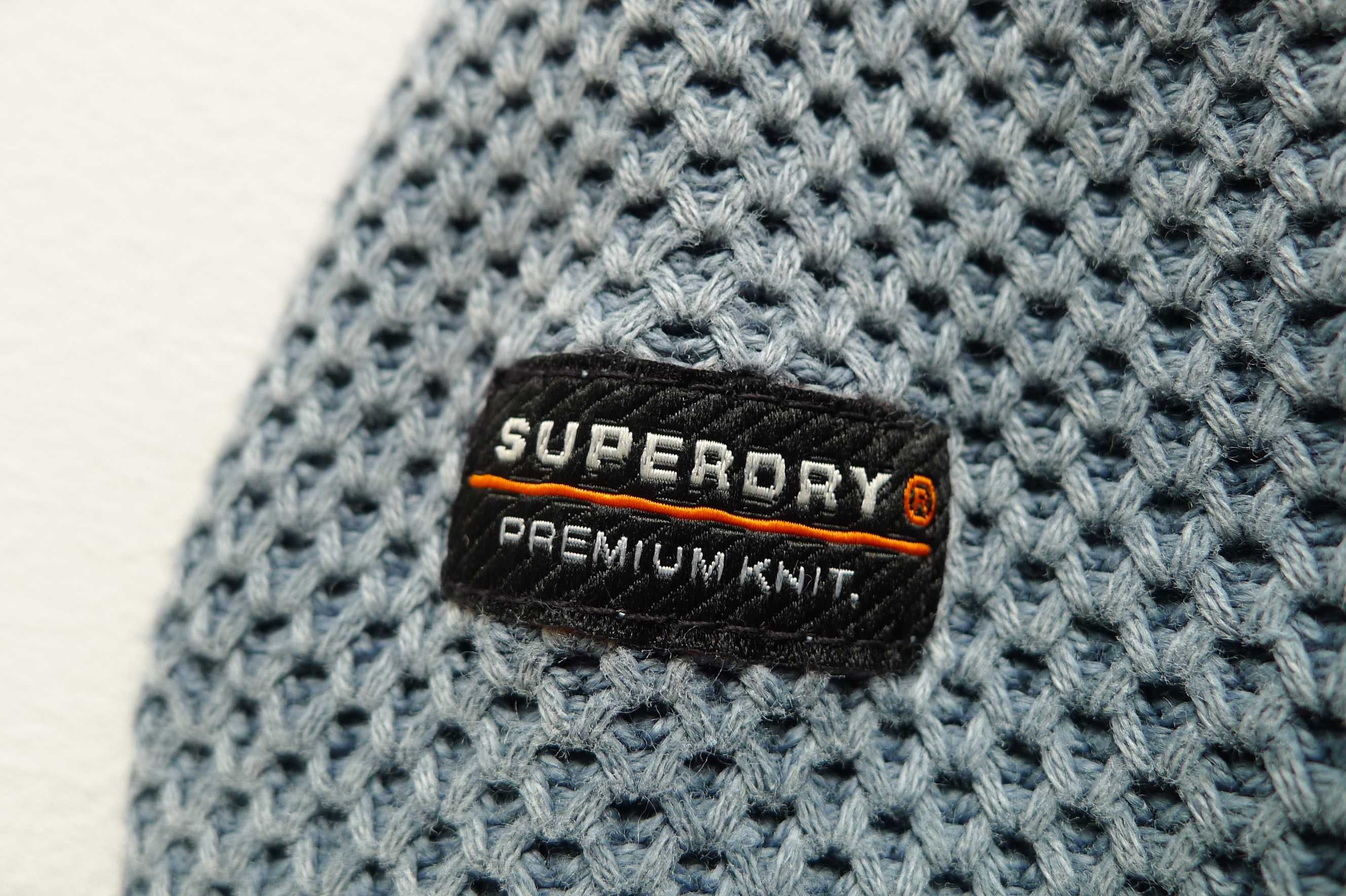 sweter SUPERDRY Japan PREMIUM Knit. szary r. XL