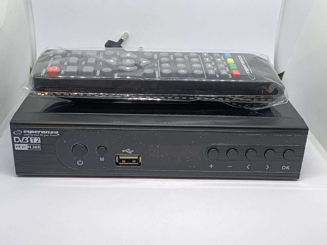 Dekoder,tuner telewizji naziemnej cyfrowej DVB-T2,nowy,24m/gw,
