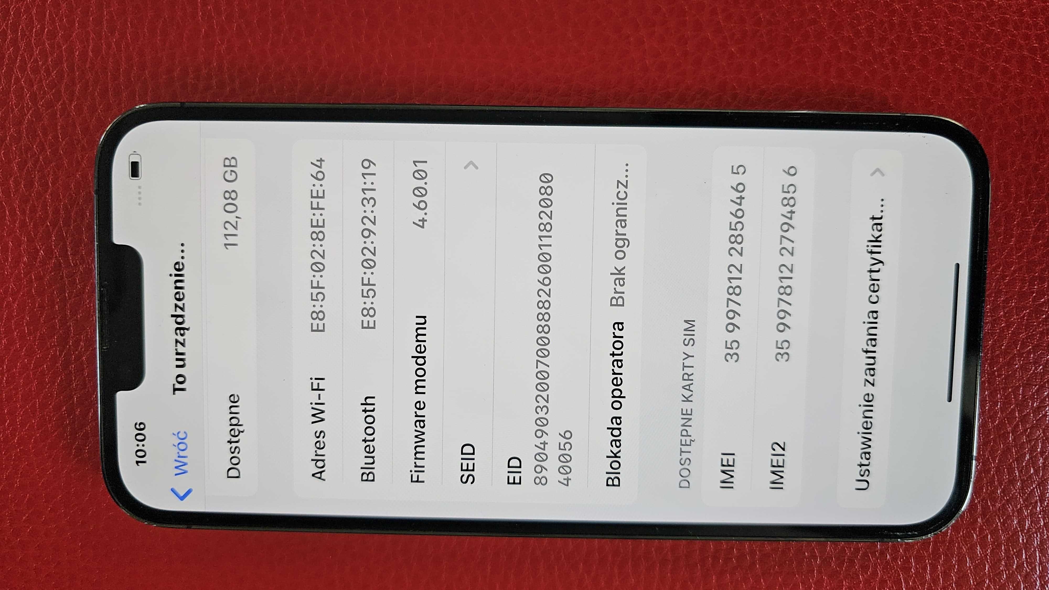iPhone’a 13 Pro MAX  DWIE KARTY SIM  bateria trzyma caly dzien