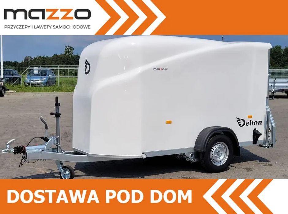 Debon Przyczepa kontener furgon box DMC1300kg Cargo 300x150x170cm rampa tylna aluminiowa  DMC 750 - 1300kg! Furgon Debon, box, kontener PREMIUM