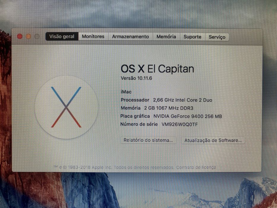 IMac OS X El Capitan versão 10.11.6