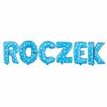 balon foliowy napis roczek niebieski w gwiazdki