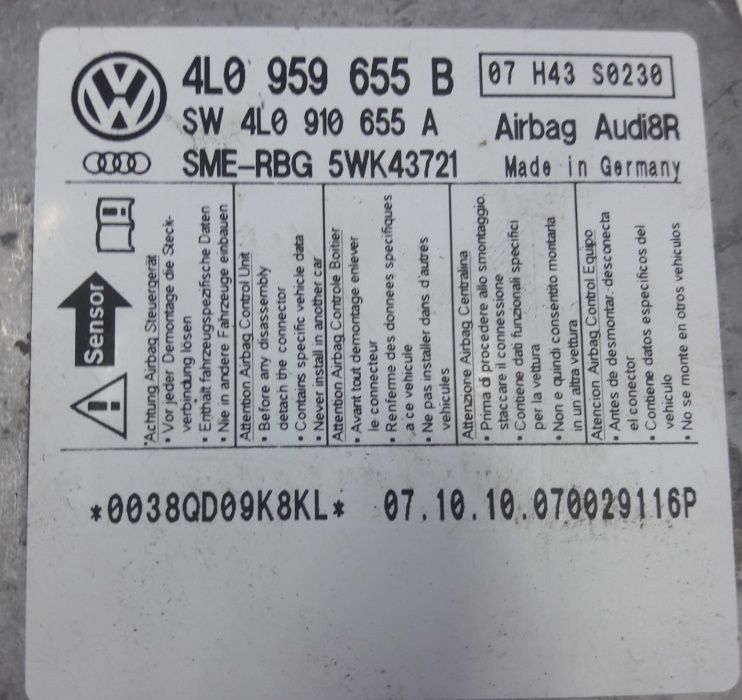 Блок управления AIRBAG 4L0910655 B/C Ауди Ку7 /Audi Q7 q7 2006 - 2015