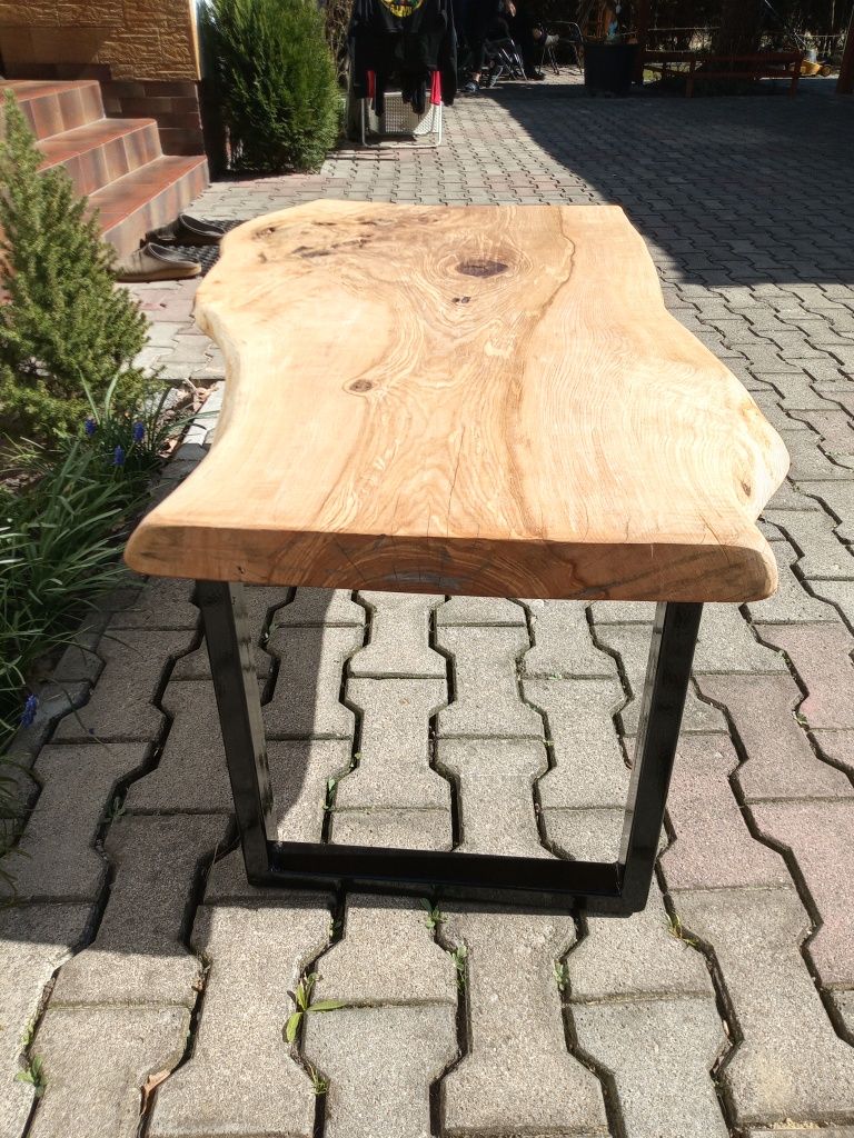 Ława stolik z monolitu jesion loft industrial lite drewno