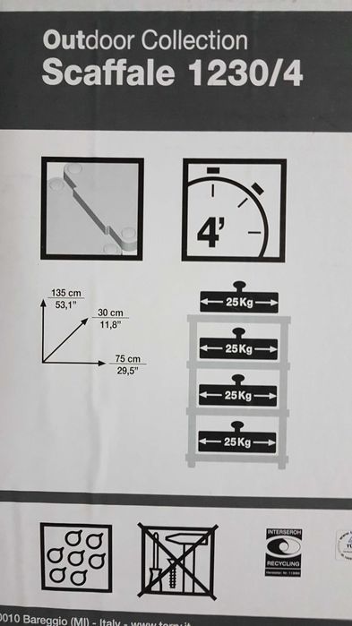 Armário Prateleiras TERRY 1230/4 ( 75x30x135cm )