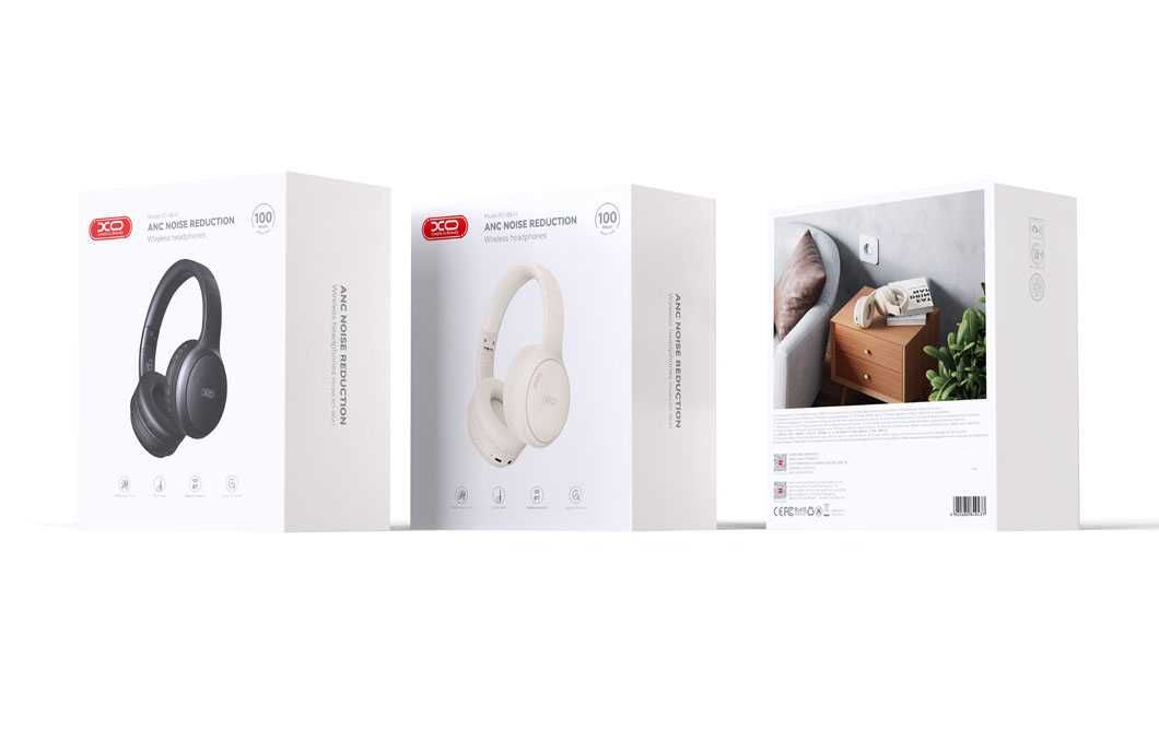 Słuchawki Bluetooth XO BE41 ANC białe 100 godzin słuchania muzyki