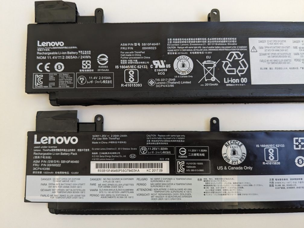 Оригінальна батарея для Lenovo ThinkPad T460s T470s  00HW022 00HW023