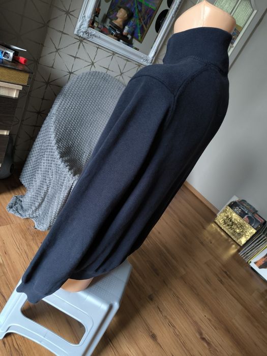 Fynch-Hatton Sweter męski M Bawełna granatowy guziki ze stójką