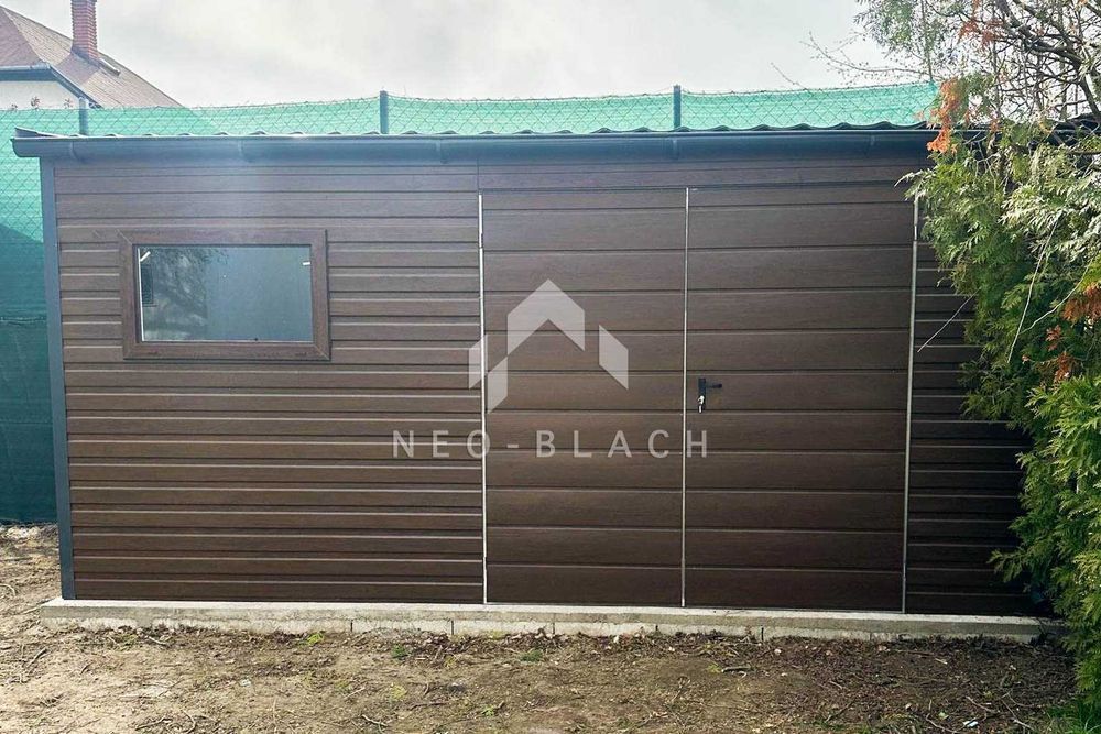 Schowek - Domek Ogrodowy 5X2M Brama Okno Rynny Drewnopodobny Nb159