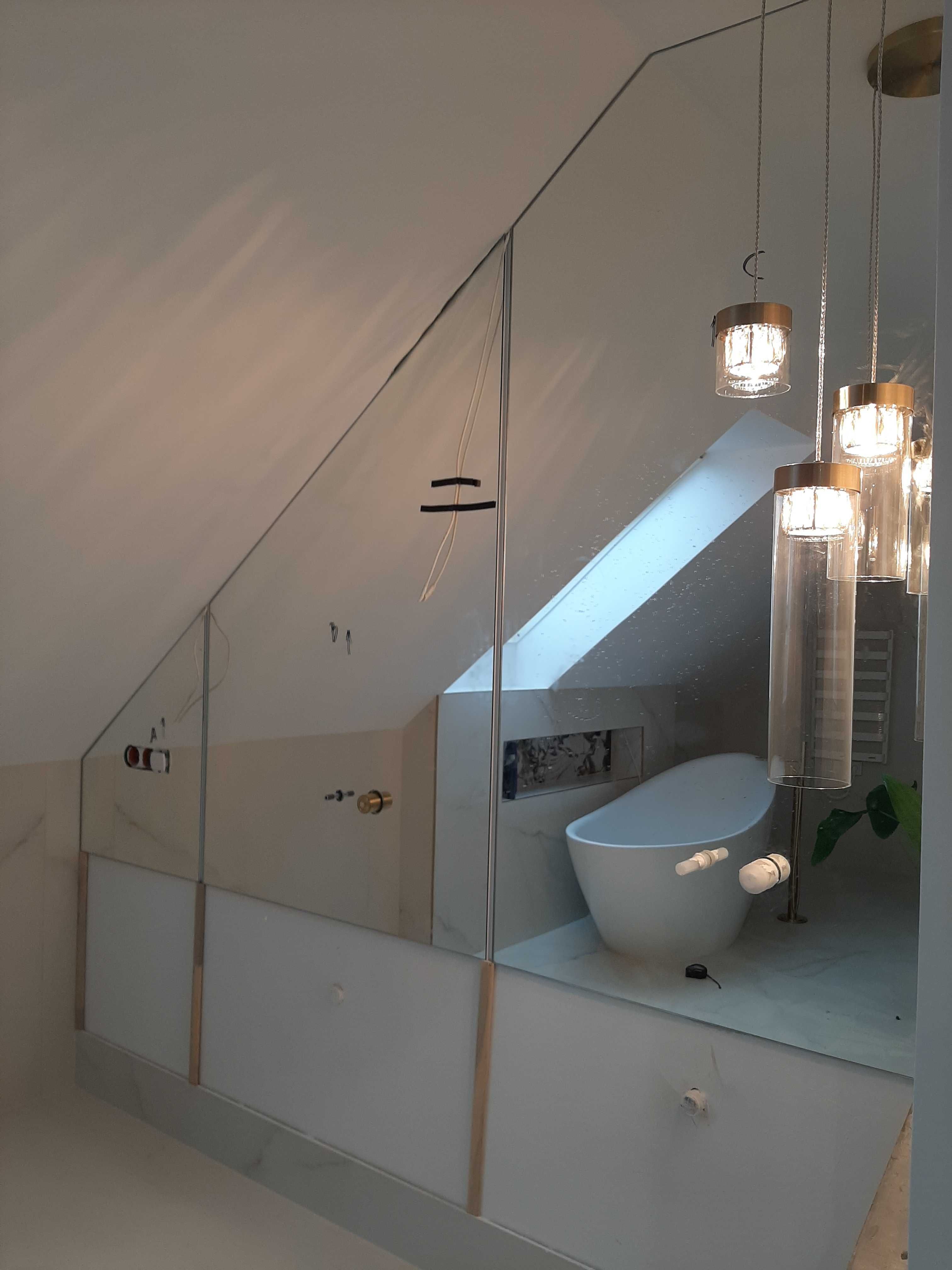 Lustra lustro na wymiar do łazienki przedpokoju, lacobel, lakobel