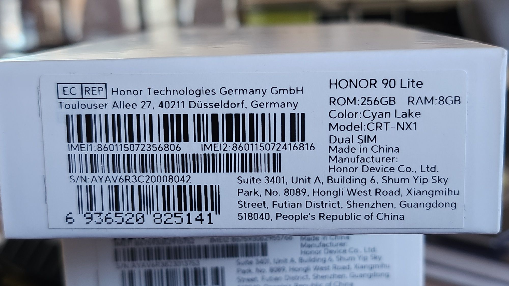 Honor 90 lite (CRT-NX1) 8/256 Gb; 2 сим,абсолютно новые не открывались