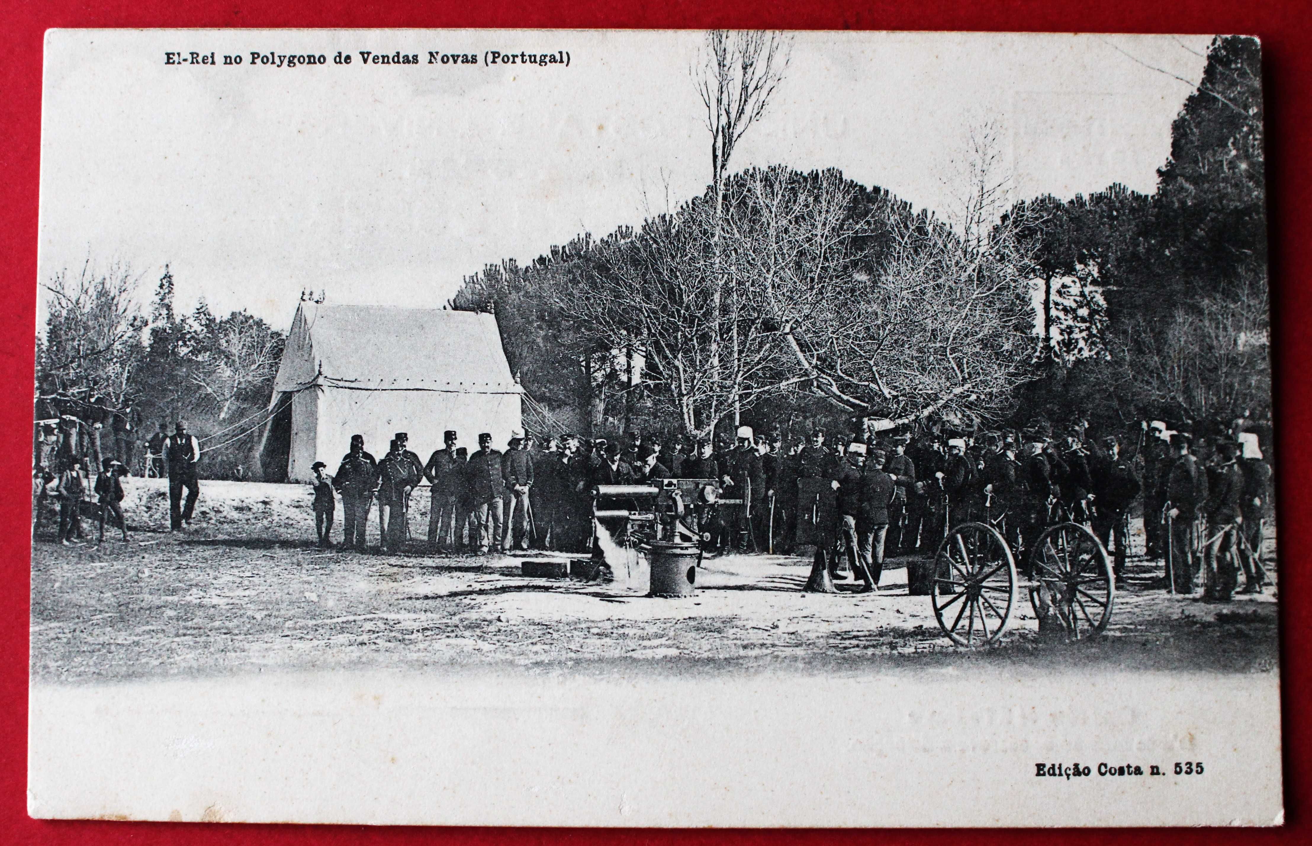 REI D. CARLOS NO CAMPO MILITAR DE VENDAS NOVAS EM 1904